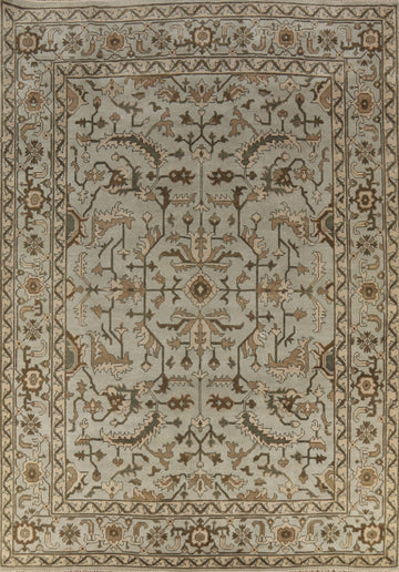 Earth Tone Wool Oushak Indian Area Rug 9x12