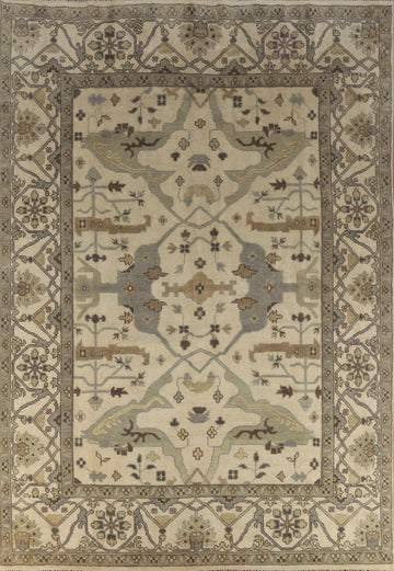Earth Tone Wool Oushak Indian Area Rug 9x12