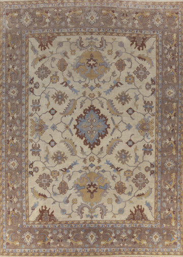 Earth Tone Wool Oushak Indian Large Rug 12x15