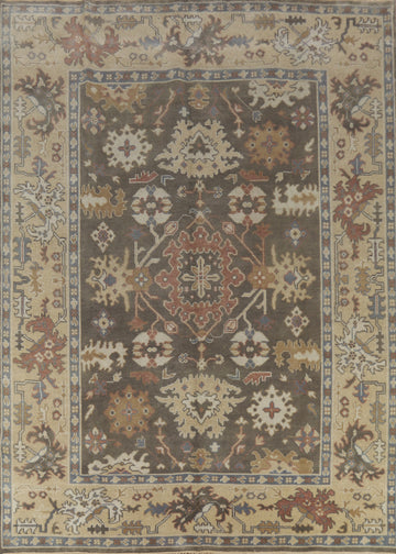 Earth Tone Brown Oushak Indian Area Rug 8x10