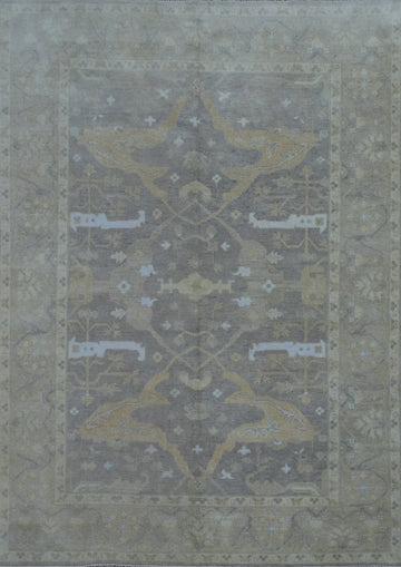 Earth Tone Wool Oushak Indian Area Rug 9x12