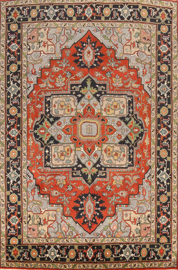 Geometric Heriz Serapi Indian Area Rug 9x12