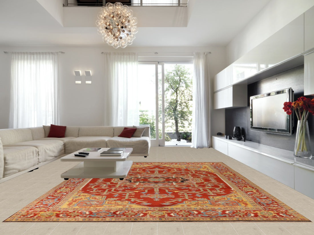 Heriz Serapi Indian Large Rug 12x15