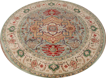 Medallion Heriz Serapi Indian Area Rug 8x8