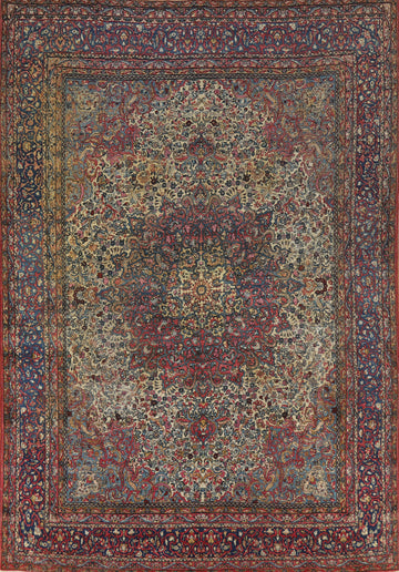 Vegetable Dye Antique Kerman Persian Area Rug 9x12