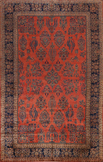 Pre-1900 Vegetable Dye Manchester Wool Kashan Persian Rug 10x16