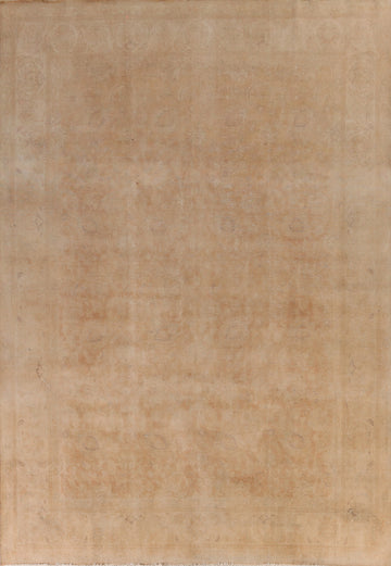 Distressed Floral Tabriz Persian Area Rug 10x13