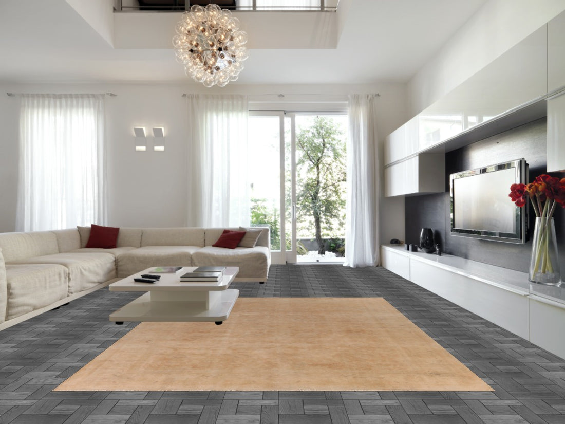 Distressed Floral Tabriz Persian Area Rug 10x13