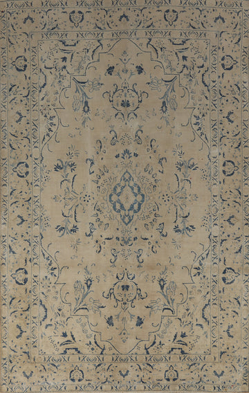Distressed Wool Tabriz Persian Area Rug 7x11