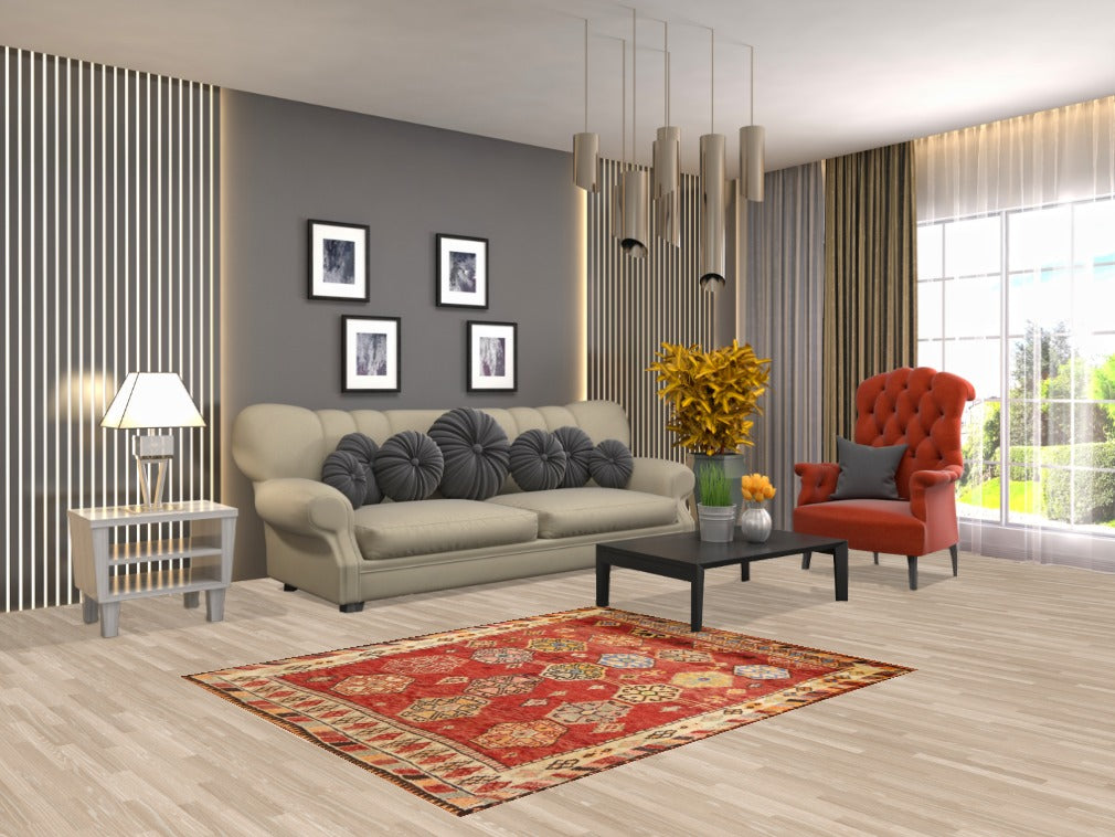 Geometric Shiraz Persian Rug 4x5