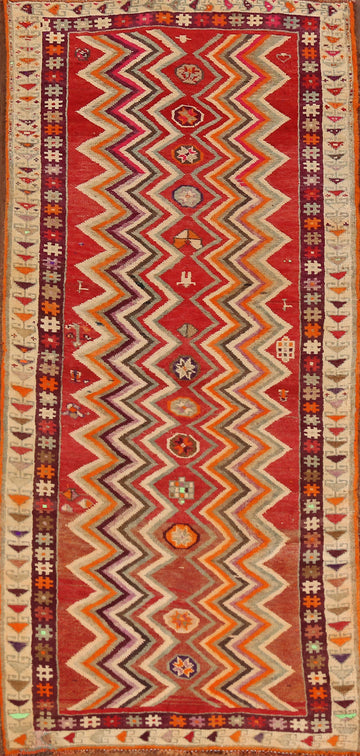 Vintage Wool Gabbeh Persian Runner Rug 3x8