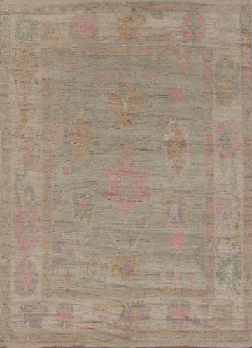 Handmade Green Oushak Turkish Area Rug 8x10