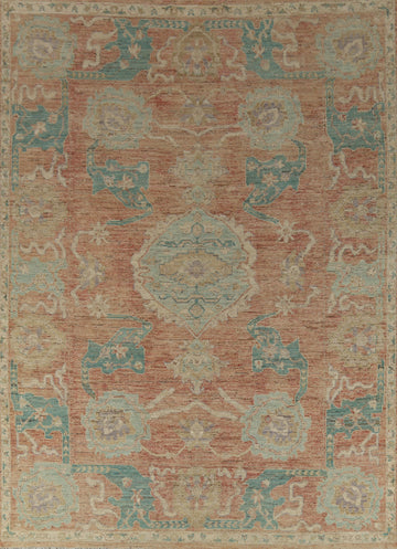 Vegetable Dye Oushak Turkish Area Rug 9x12