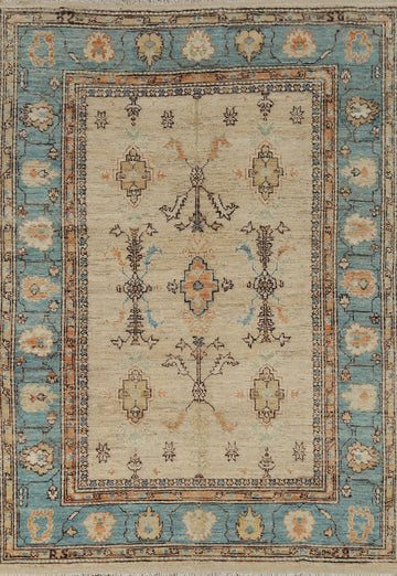 Vegetable Dye Oushak Turkish Area Rug 6x9
