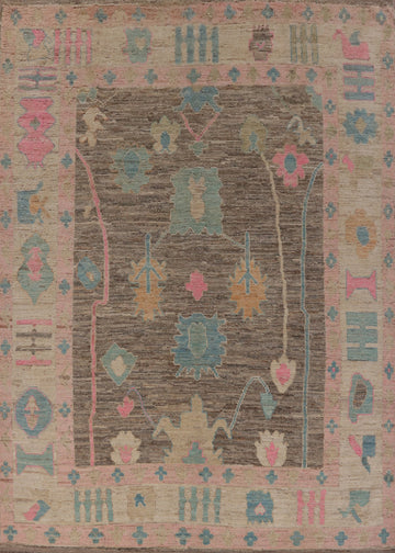Vegetable Dye Oushak Turkish Area Rug 9x12