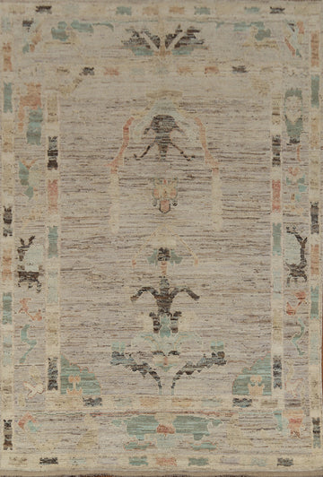 Earth Tone Wool Oushak Vegetable Dye Area Rug 7x10