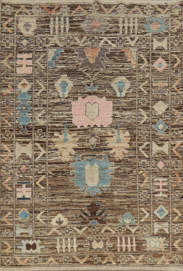 Vegetable Dye Oushak Turkish Area Rug 6x8