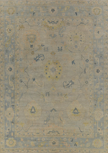 Vegetable Dye Oushak Turkish Area Rug 10x13