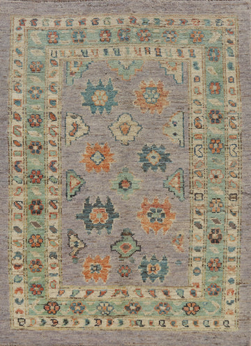 Vegetable Dye Purple Oushak Turkish Rug 5x7