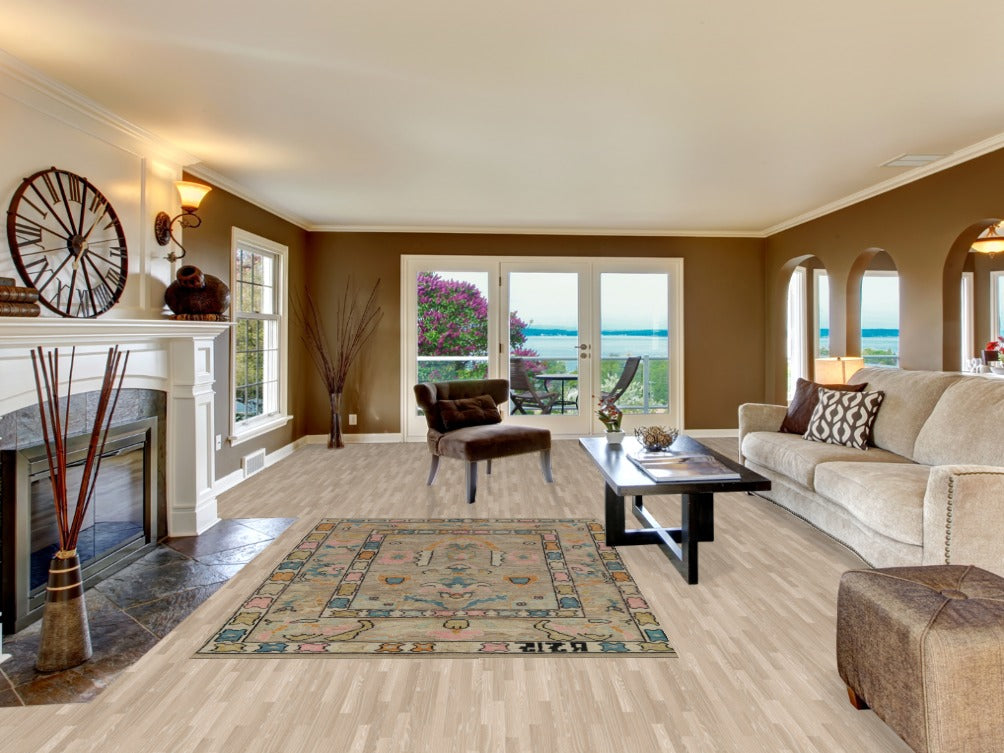 Vegetable Dye Oushak Turkish Area Rug 5x8