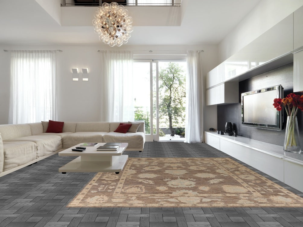 All-Over Oushak Vegetable Dye Large Rug 11x14