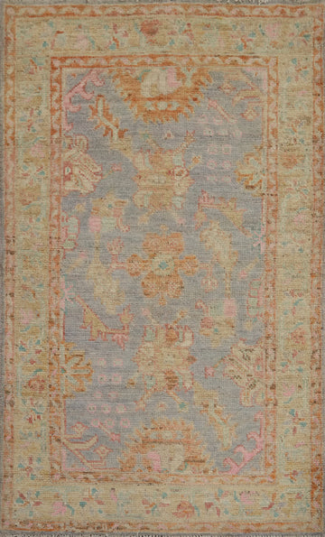 Vegetable Dye Oushak Turkish Accent Rug 3x5
