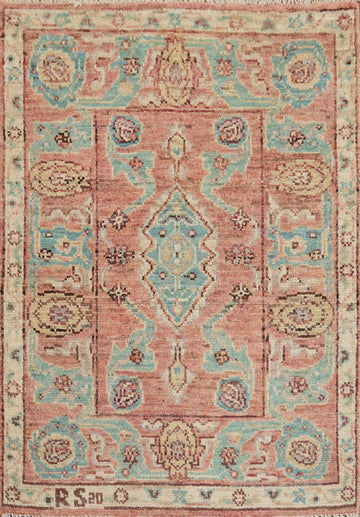 Vegetable Dye Oushak Turkish Accent Rug 3x4
