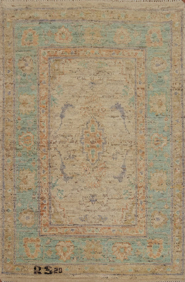 Vegetable Dye Oushak Turkish Rug 3x4