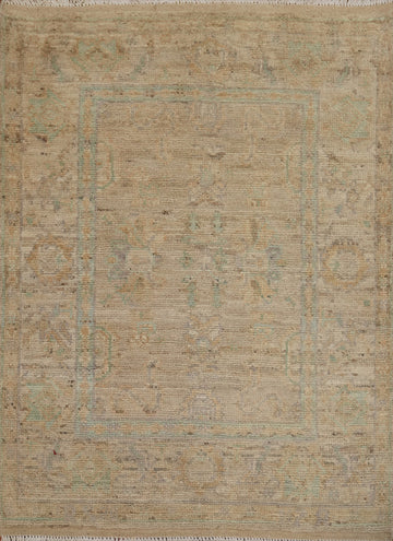 Vegetable Dye Wool Oushak Turkish Accent Rug 3x4