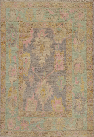 Vegetable Dye Oushak Turkish Accent Rug 3x4