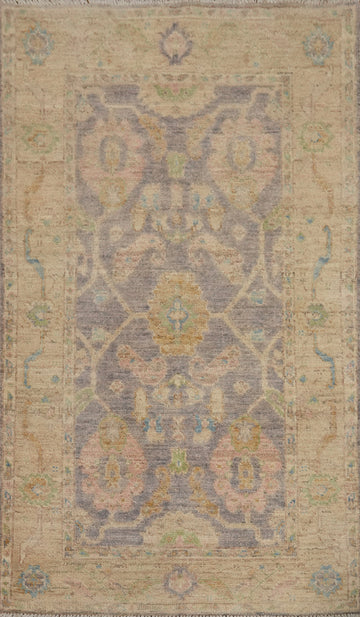 Vegetable Dye Wool Oushak Turkish Rug 3x5