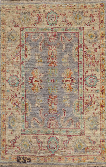 Vegetable Dye Oushak Turkish Accent Rug 3x4