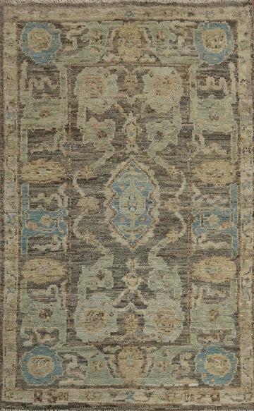 Vegetable Dye Oushak Turkish Foyer Rug 3x5