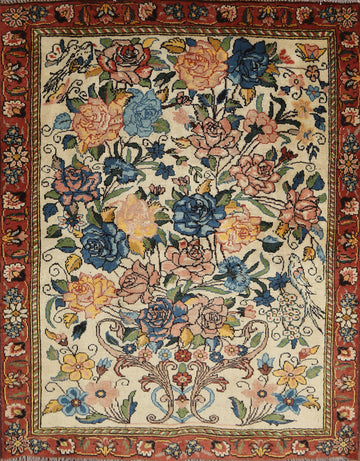 Handmade Floral Bakhtiari Persian Rug 3x3
