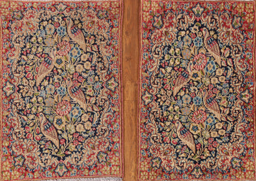 Set Of Two Vegetable Dye Kerman Persian Rug 2x3