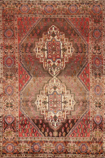 Brown Geometric Sirjan Persian Area Rug 6x9