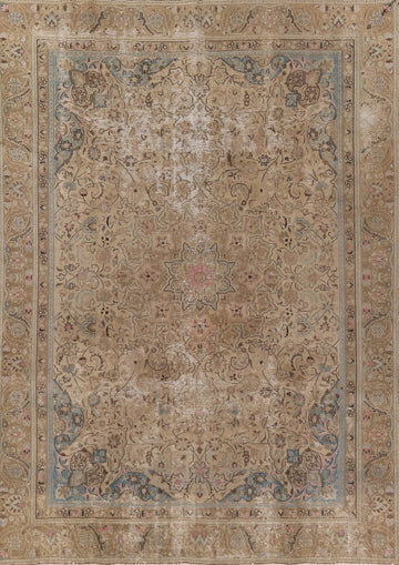 Vintage Wool Tabriz Persian Area Rug 9x12