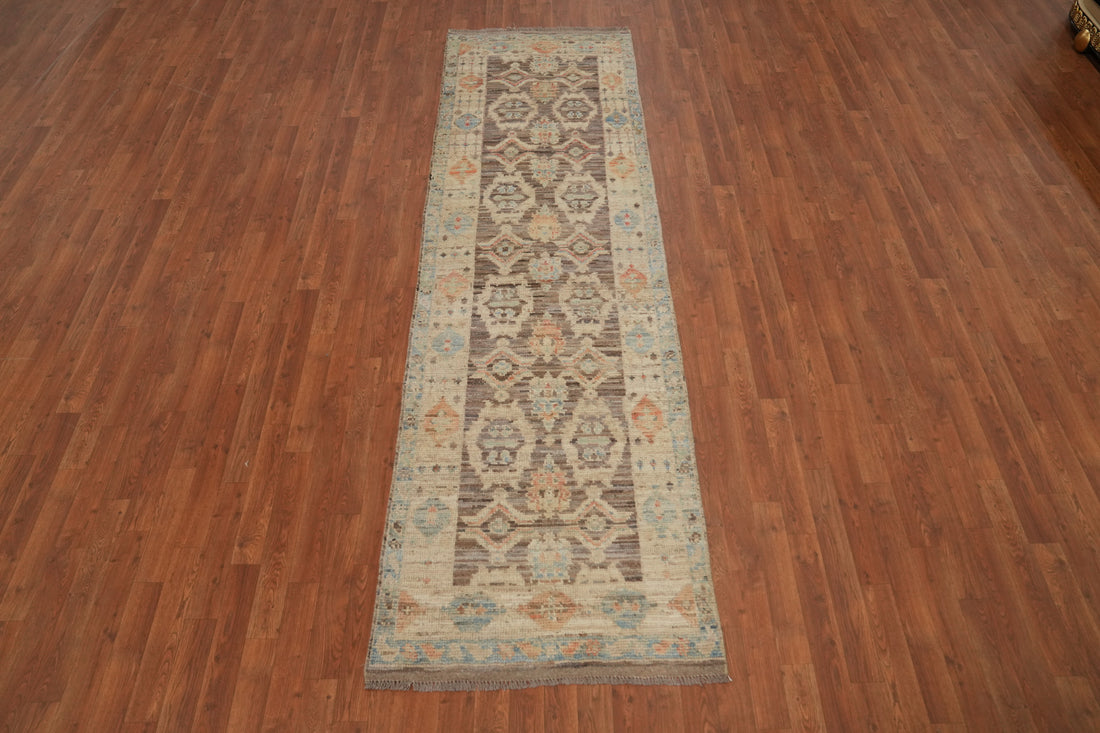 Vegetable Dye Oushak Turkish Runner Rug 3x10