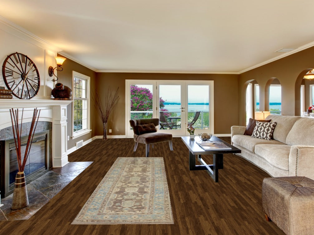 Gray/ Brown Oushak Vegetable Dye Runner Rug 3x11