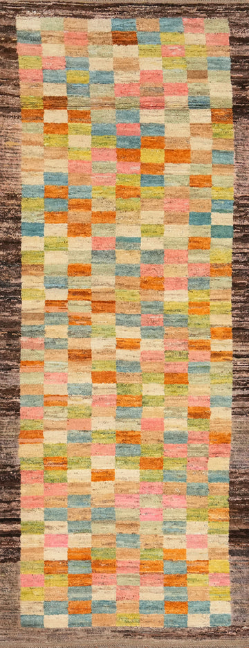 Vegetable Dye Oushak Turkish Runner Rug 4x13