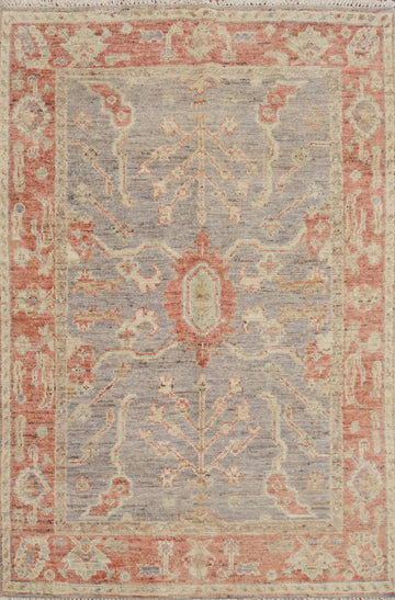 Vegetable Dye Wool Oushak Turkish Rug 4x6