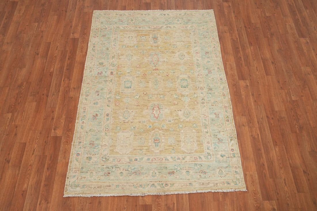Vegetable Dye Oushak Turkish Rug 4x6