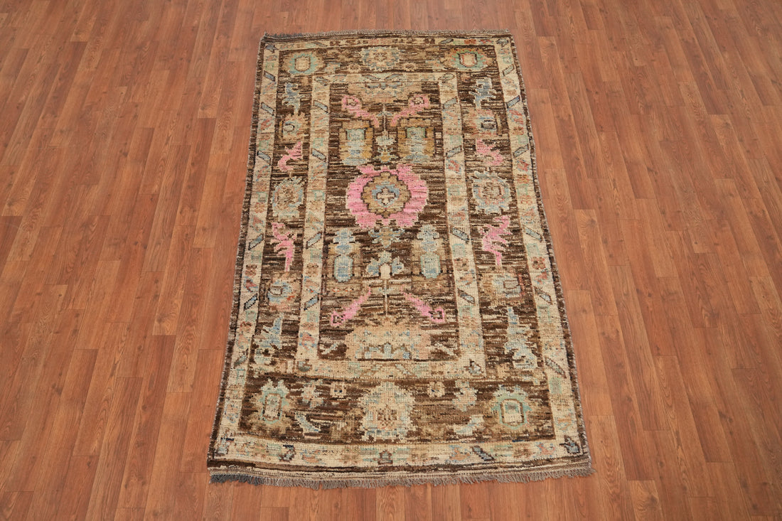 Vegetable Dye Oushak Turkish Rug 4x7