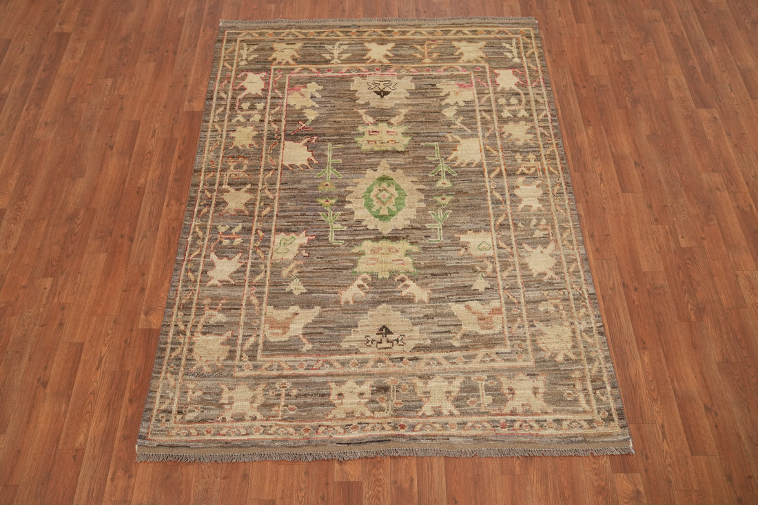 Vegetable Dye Oushak Turkish Rug 5x7