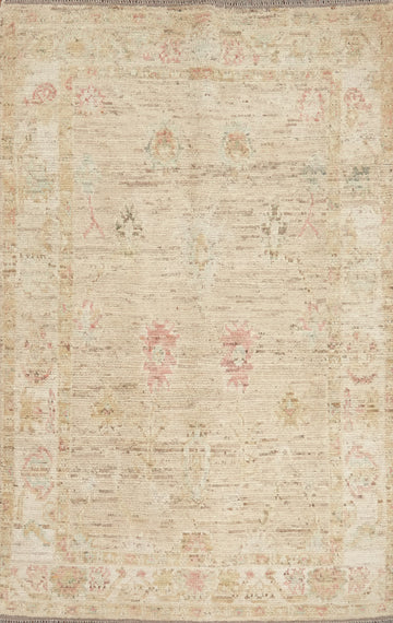 Vegetable Dye Oushak Turkish Rug 4x6