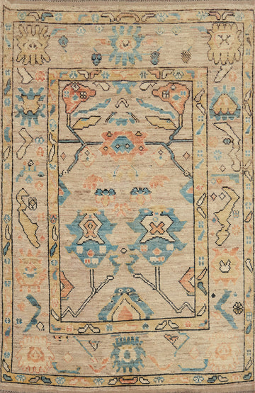 Vegetable Dye Oushak Turkish Area Rug 6x8