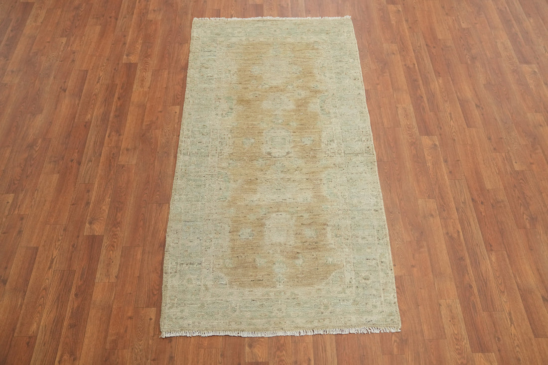 Vegetable Dye Oushak Turkish Foyer Rug 3x6