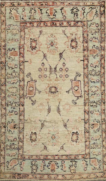Vegetable Dye Oushak Turkish Accent Rug 3x5