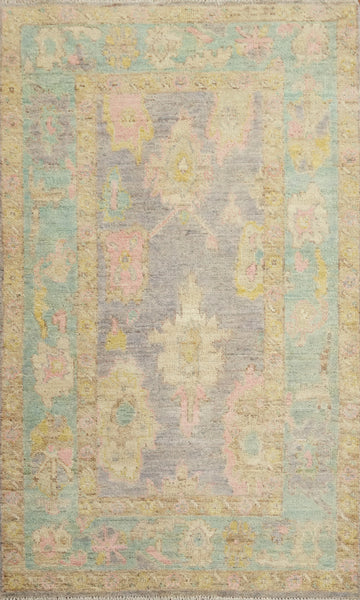 Vegetable Dye Oushak Turkish Accent Rug 3x5