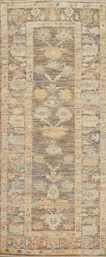Vegetable Dye Oushak Turkish Runner Rug 3x10